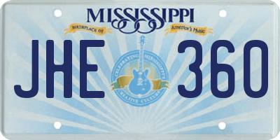 MS license plate JHE360