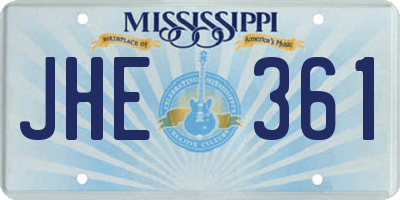 MS license plate JHE361