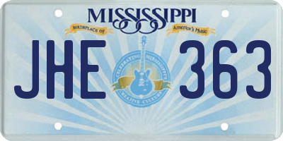 MS license plate JHE363