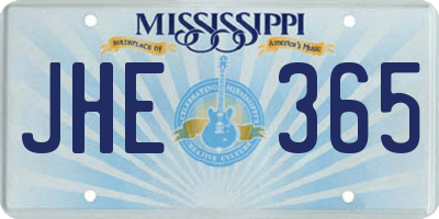 MS license plate JHE365