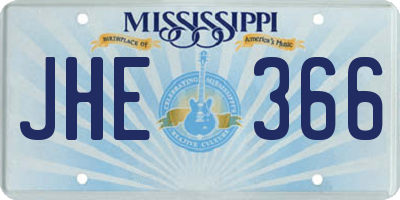 MS license plate JHE366
