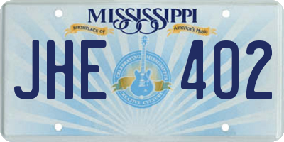 MS license plate JHE402