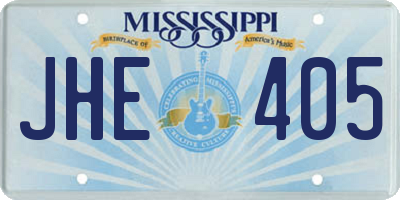 MS license plate JHE405