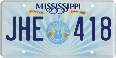 MS license plate JHE418