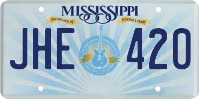 MS license plate JHE420