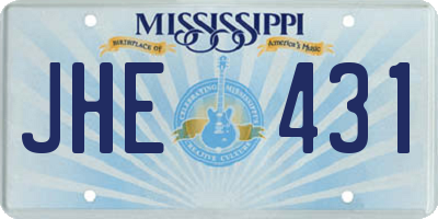 MS license plate JHE431