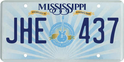 MS license plate JHE437