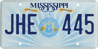 MS license plate JHE445