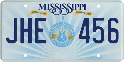 MS license plate JHE456
