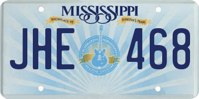 MS license plate JHE468