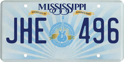 MS license plate JHE496