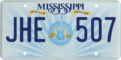 MS license plate JHE507
