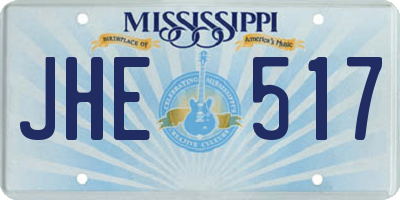 MS license plate JHE517