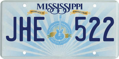 MS license plate JHE522
