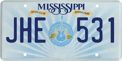 MS license plate JHE531