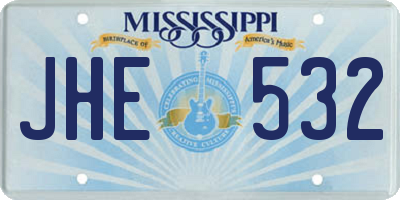MS license plate JHE532