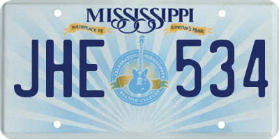 MS license plate JHE534