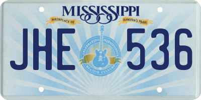 MS license plate JHE536