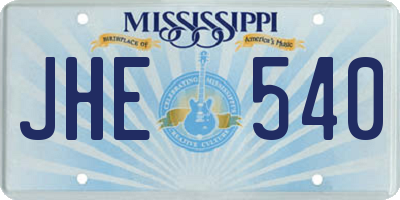 MS license plate JHE540