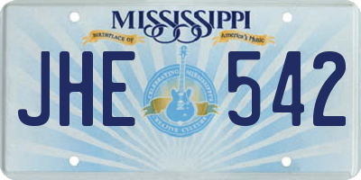 MS license plate JHE542