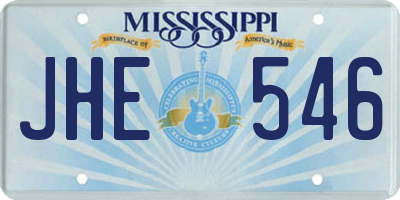 MS license plate JHE546