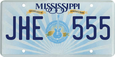 MS license plate JHE555