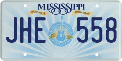 MS license plate JHE558
