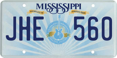 MS license plate JHE560