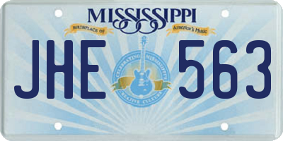 MS license plate JHE563