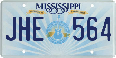 MS license plate JHE564