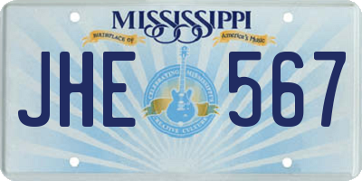 MS license plate JHE567