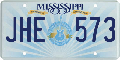 MS license plate JHE573