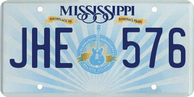 MS license plate JHE576