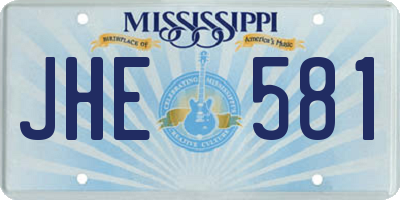 MS license plate JHE581