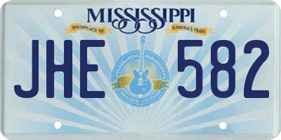 MS license plate JHE582