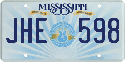 MS license plate JHE598