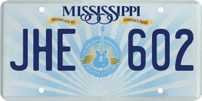 MS license plate JHE602