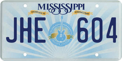 MS license plate JHE604