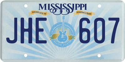 MS license plate JHE607