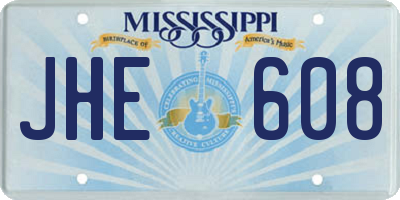 MS license plate JHE608