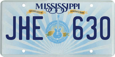 MS license plate JHE630