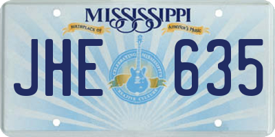 MS license plate JHE635
