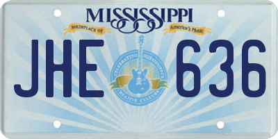 MS license plate JHE636