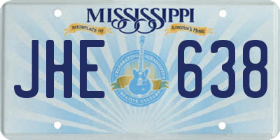 MS license plate JHE638