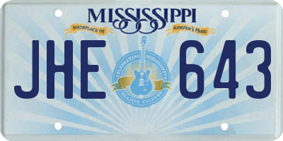 MS license plate JHE643