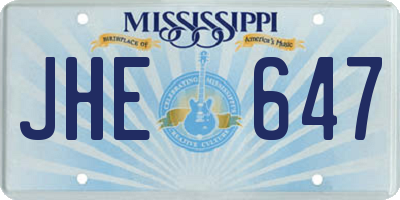 MS license plate JHE647