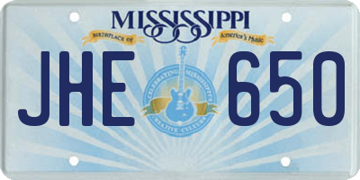 MS license plate JHE650
