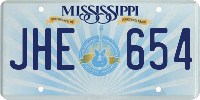 MS license plate JHE654
