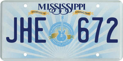 MS license plate JHE672