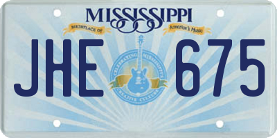 MS license plate JHE675
